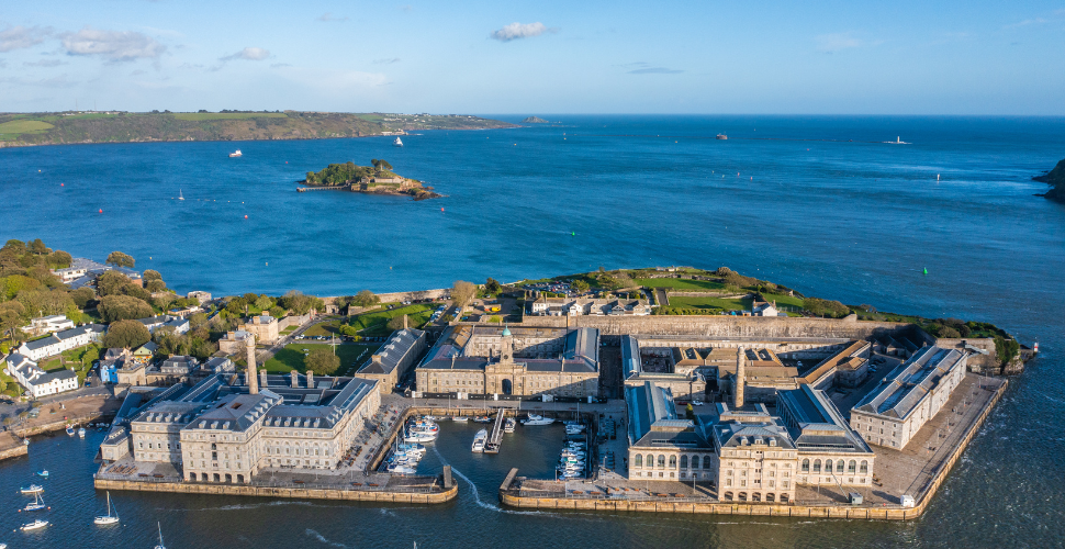 Aerial view of the Royal William Yard